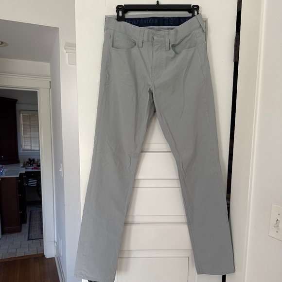 LIGHT GREY VINEYARD VINES size 28x32 Performance On-The-Go 5-Pocket Pants - Picture 1 of 3